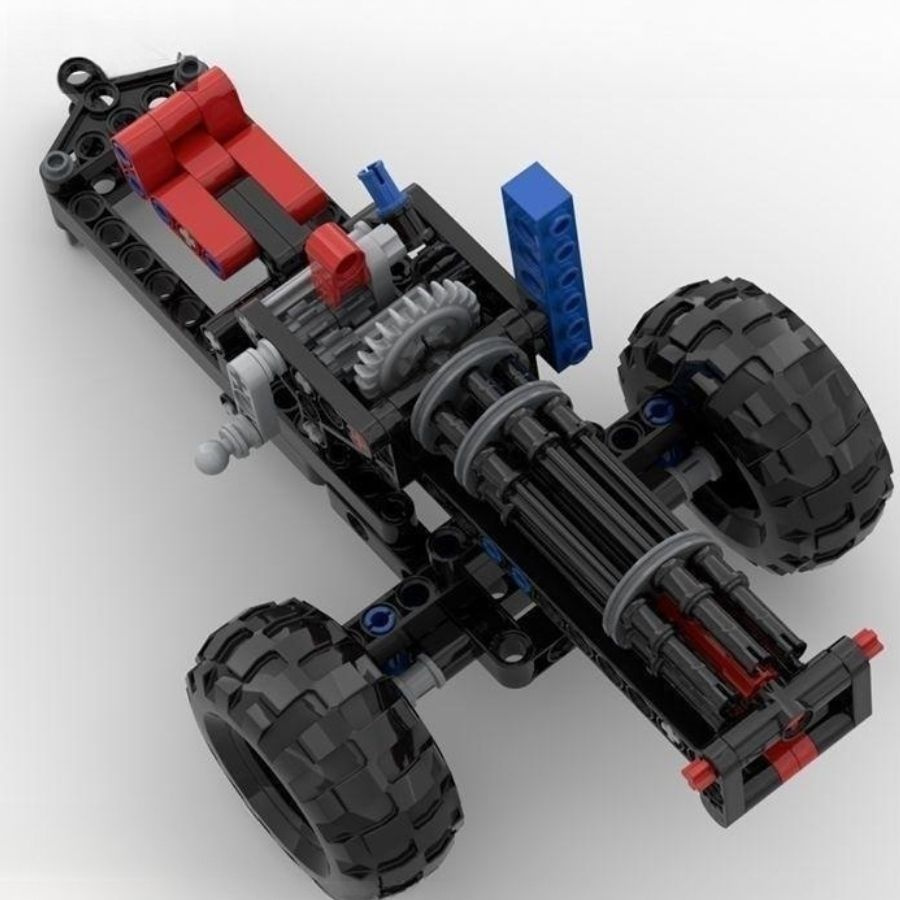 MOC конструктор машина Прицеп Гатлинга с ручным приводом, 234 деталей, Рама  + шины (без дистанционного управления двигателем)подарок для ...