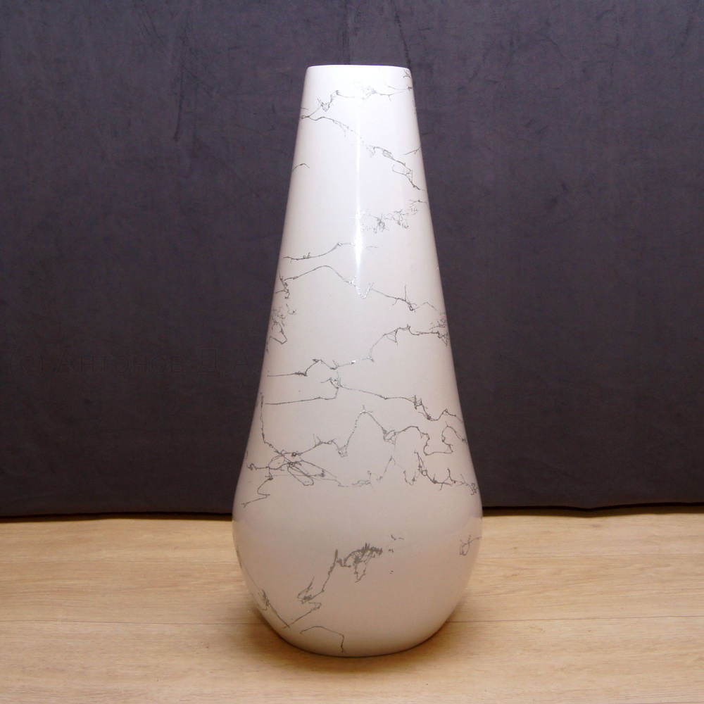 Ваза керамическая декоративная интерьерная Капля большая белая h58см  красивая напольная - купить вазу в интернет-магазине OZON по выгодной цене  (821645803)