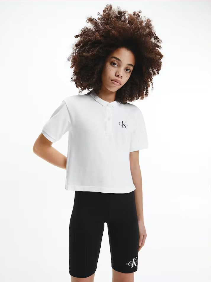 Поло Calvin Klein, размер 122, 128, цвет белый, 94% хлопок, 6% эластан ...