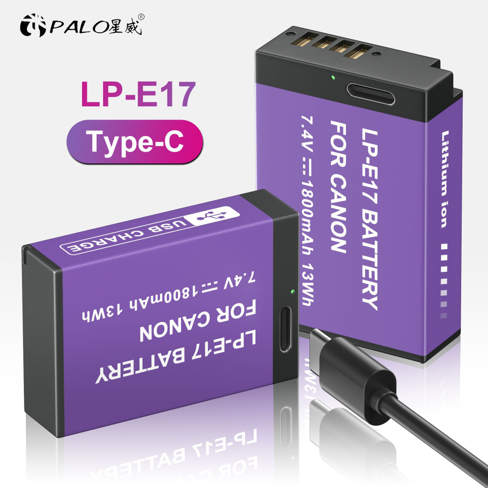LPE17 LP E17 LP-E17 аккумулятор с входом Type-C для Canon EOS RP 200 ...