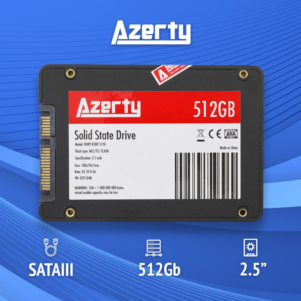 Azerty 512 ГБ Внутренний SSD-диск Bory R500 (029-1248)