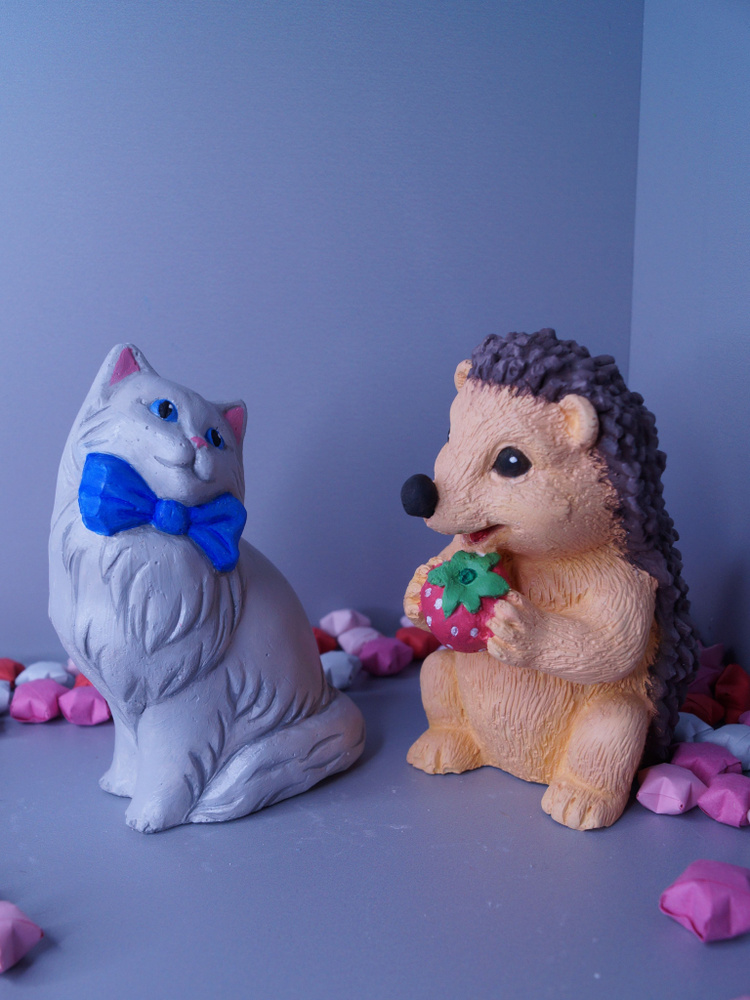 Набор фигурок для росписи " Кошечка и Ёжик" - купить с доставкой по ...