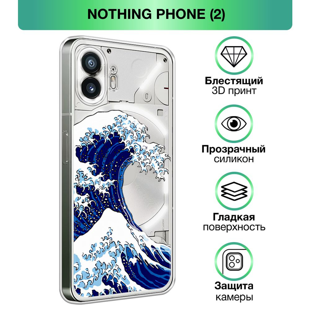 Чехол на Nothing Phone (2) / Нотинг Фон (2) прозрачный силиконовый с  принтом 