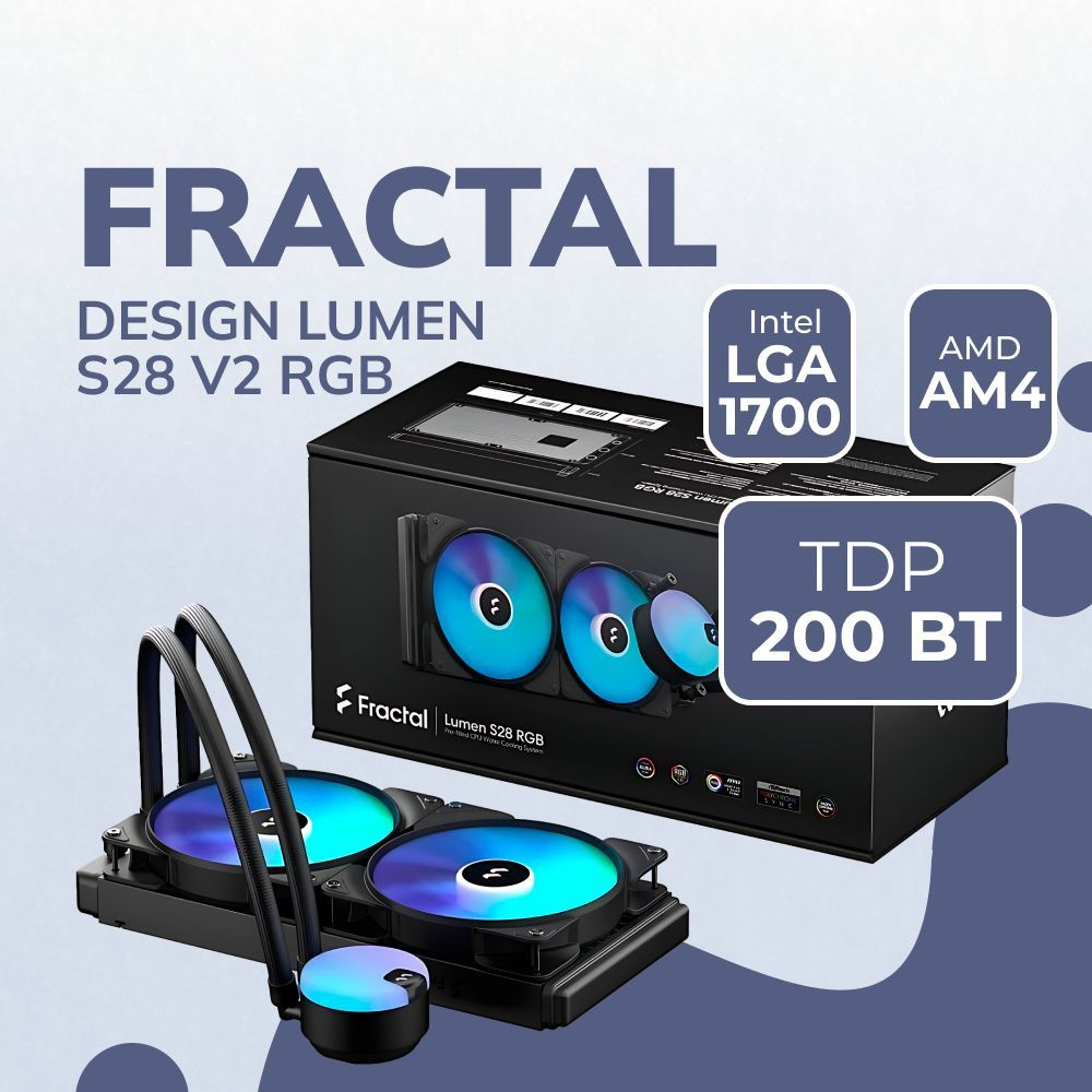 Водяное охлаждение для процессора Fractal Design Lumen S28 - купить кулер  по выгодной цене в интернет-магазине OZON (901466942)