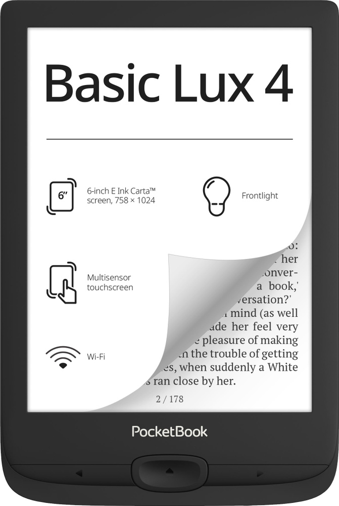 Электронная книга PocketBook 618 Basic Lux 4, черный #1