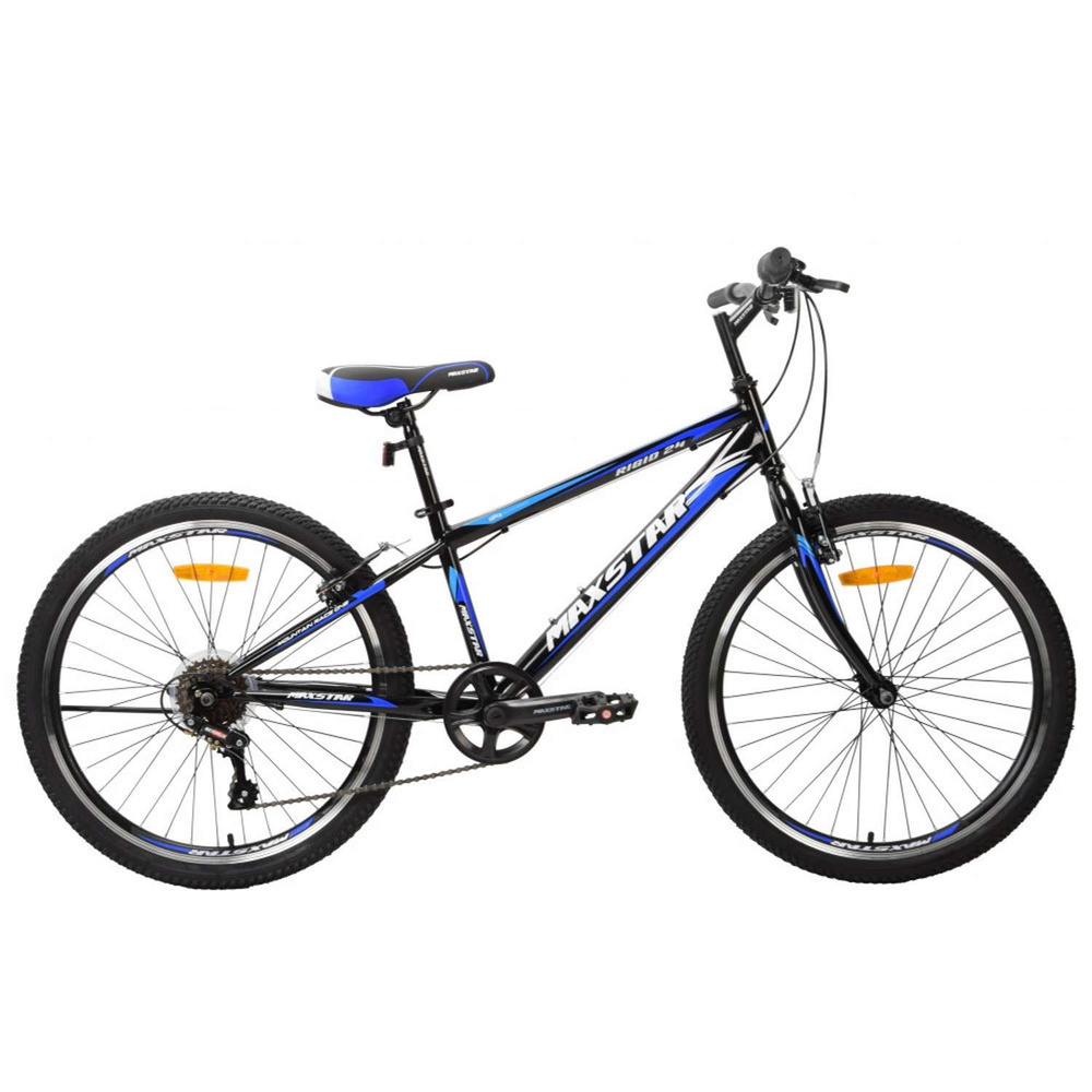 Велосипед подростковый Maxstar Rigid 24 чёрный/синий - купить с ...