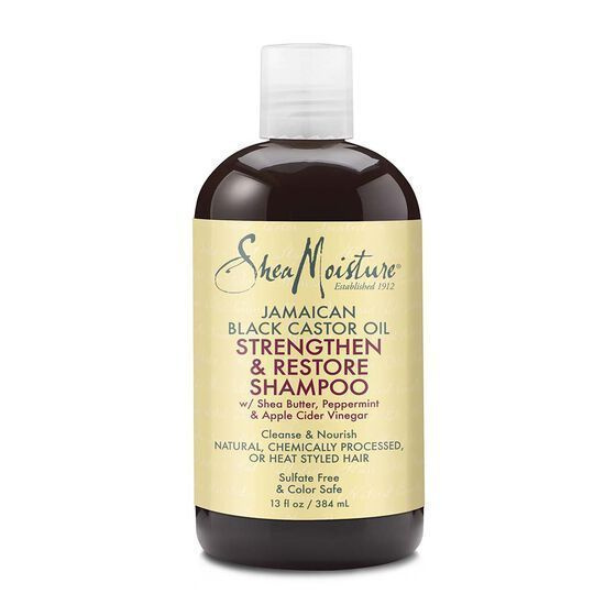 Shea Moisture, Jamaican Black Castor Oil Shampoo, Укрепляющий и восстанавливающий шампунь с касторовым #1