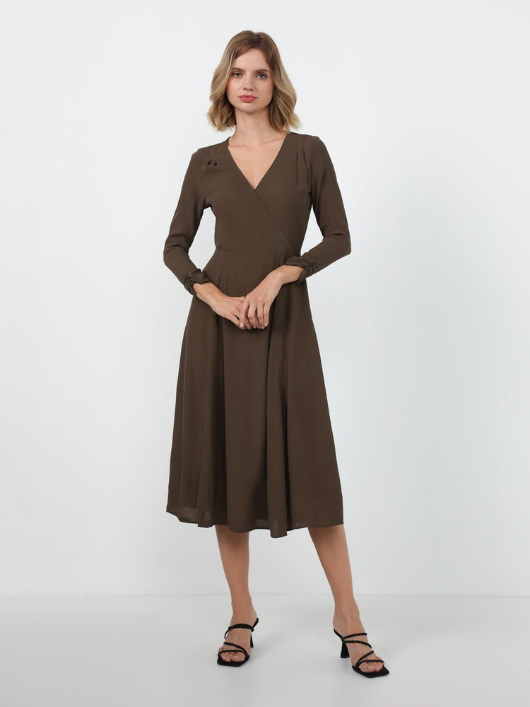 Платье H&M, цвет: зеленый, хаки. 0731028002. Размер 34 (40), Женский ...