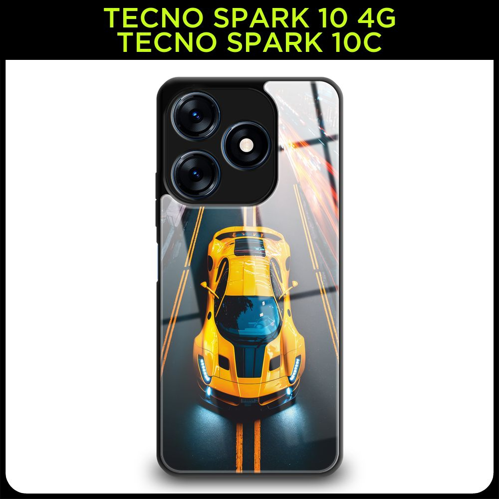 Стеклянный чехол на Tecno Spark 10/10C / Текно Спарк 10/10С с принтом 