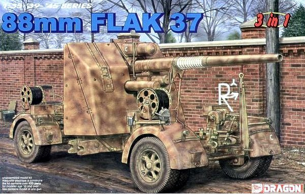 Сборная модель DRAGON 88mm Flak 37 (6287) 1:35 #1