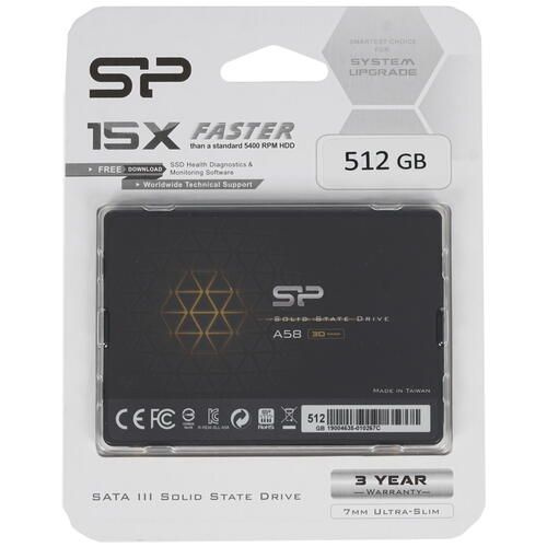 Silicon Power Внешний SSD-диск 512 ГБ 2.5" SATA накопитель Ace A58 [SP512GBSS3A58A25] (1319089)  #1