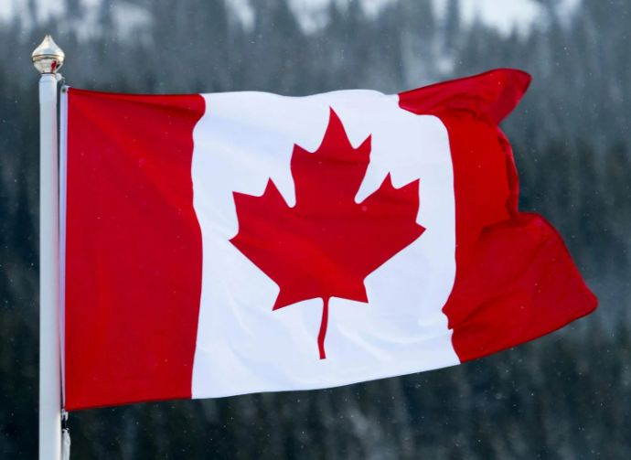 Двусторонний флаг Канады 40х60 см на лодку, катер или яхту с люверсами  #1