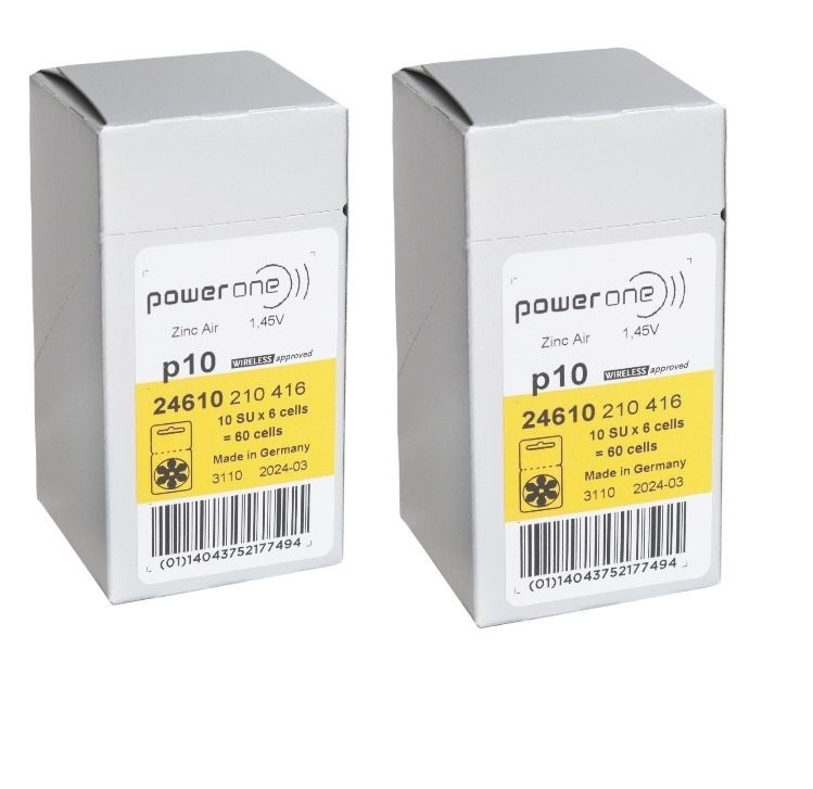 Батарейки для слухового аппарата Power One 10 ( 20 блистеров, 120 ...