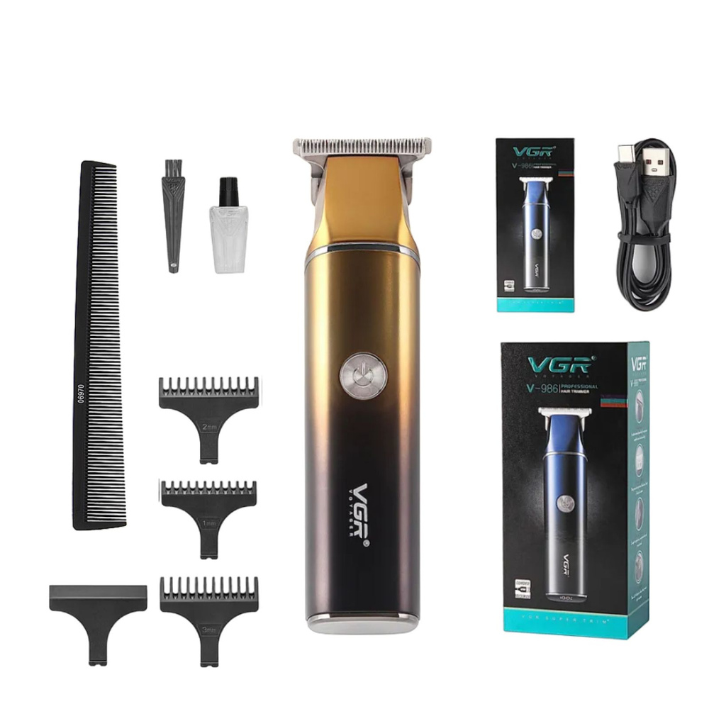 Профессиональный триммер для волос, бороды и усов, VGR V-986 беспроводной Золото  #1