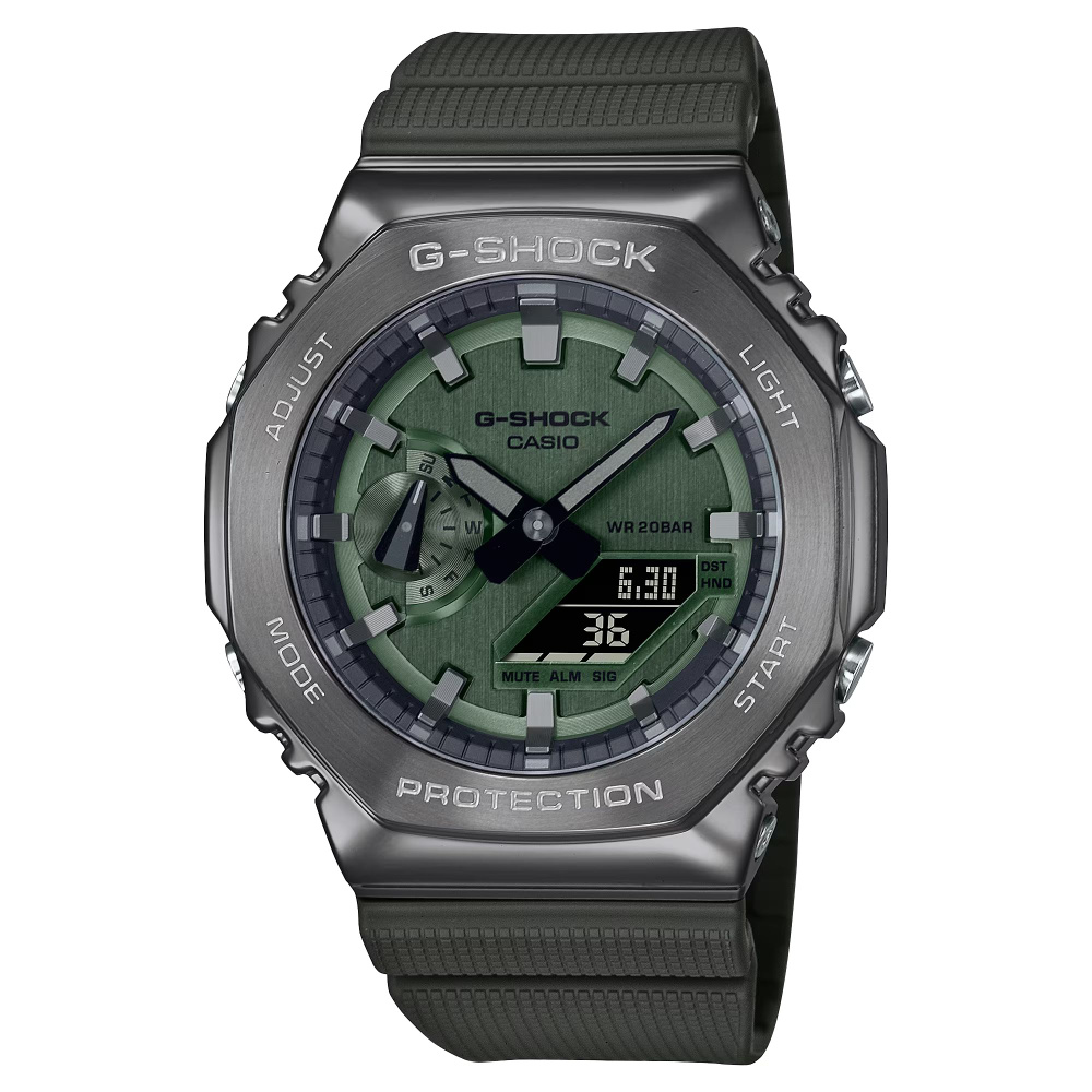 CASIO G-SHOCK GM-2100B-3A часы наручные мужские противоударные водонепроницаемые, в металлическом безеле, #1