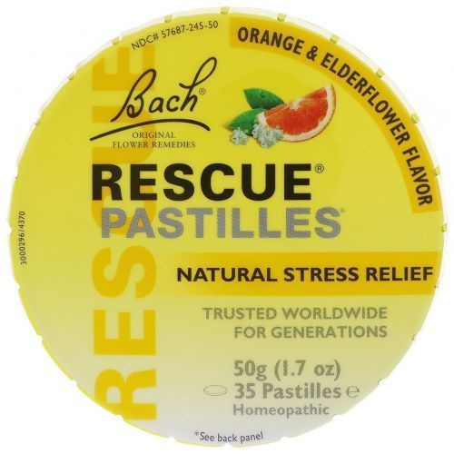 Bach, RESCUE REMEDY, Успокаивающие пастилки, природное снятие напряжения, апельсин, 50 г #1