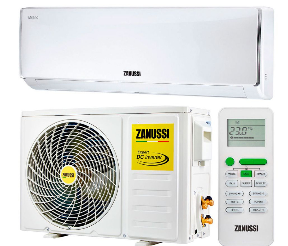 Сплит-система инверторного типа Zanussi Milano DC Inverter ZACS/I-09  HM/A23/N1 комплект - купить по доступным ценам в интернет-магазине OZON  (1301132513)