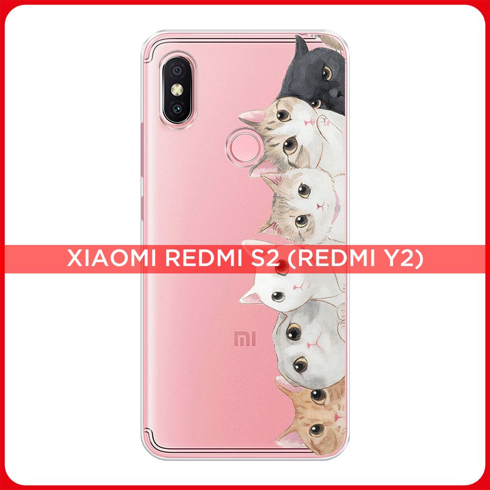 Силиконовый чехол на Xiaomi Redmi S2 (Redmi Y2) / Сяоми Редми S2 Котики,  прозрачный - купить с доставкой по выгодным ценам в интернет-магазине OZON  (184001549)