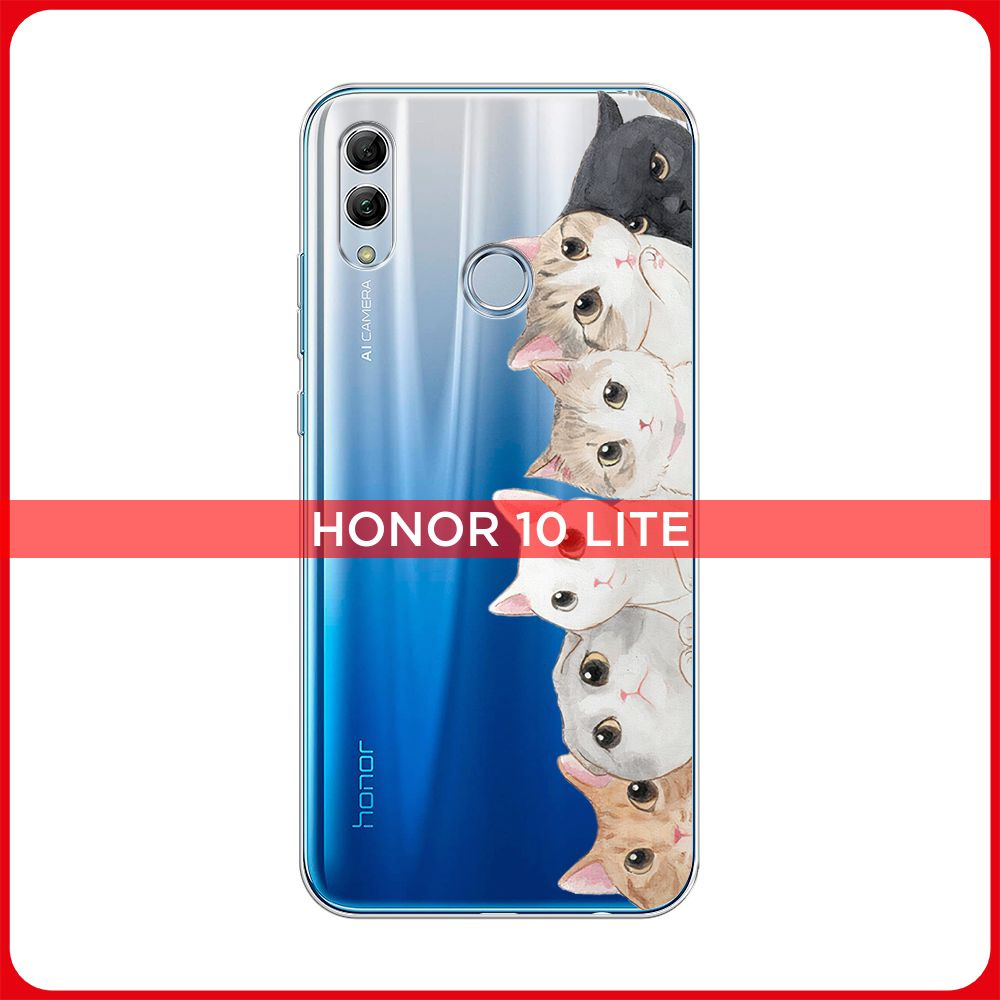 Силиконовый чехол на Honor 10 Lite/Huawei P Smart 2019 / Хонор 10 Лайт  Котики, прозрачный - купить с доставкой по выгодным ценам в  интернет-магазине OZON (182764045)