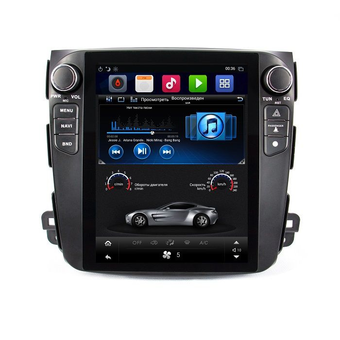 Автомагнитола в стиле ТЭСЛА Митсубиси Аутлендер ХЛ, Пежо 4007, Ситроен ...