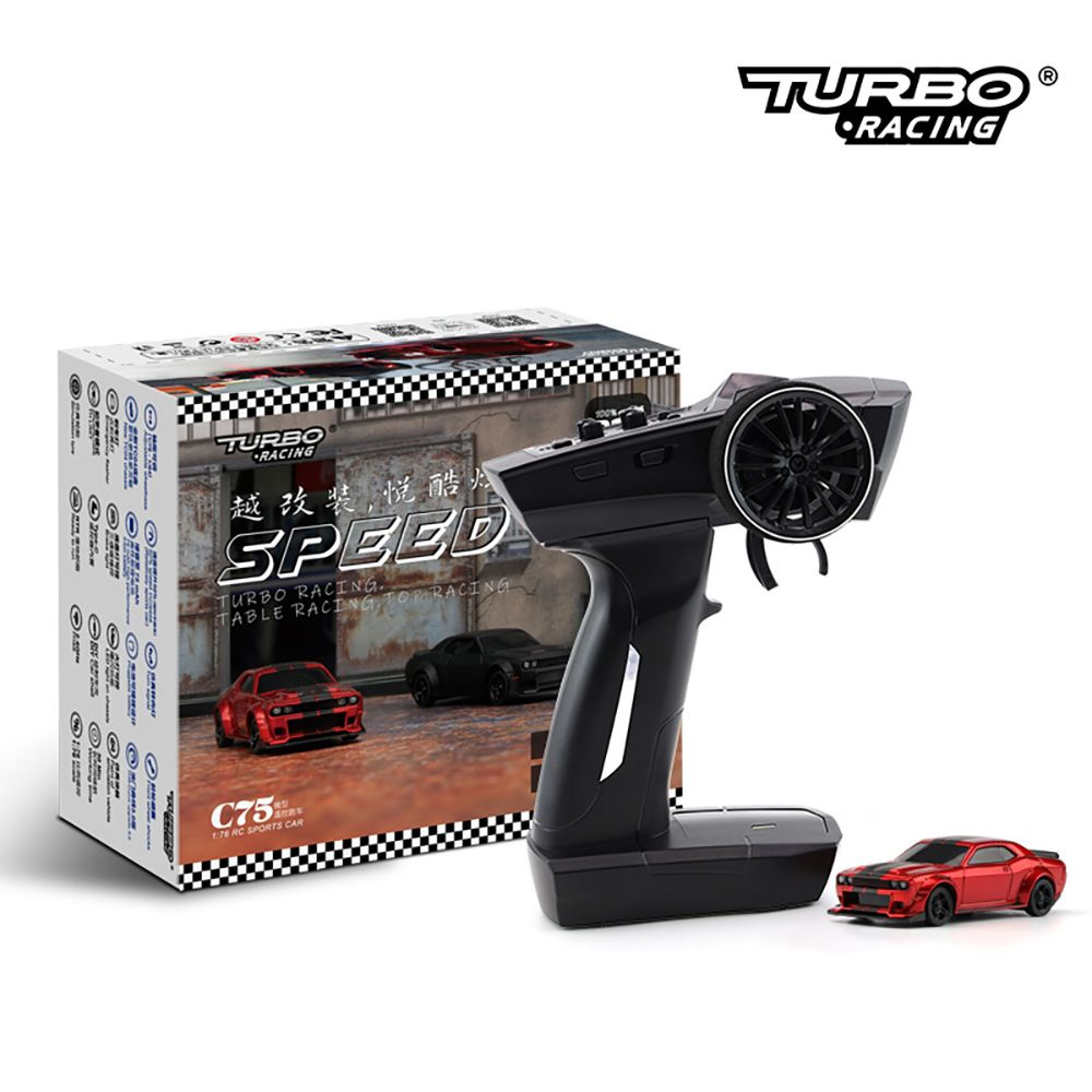 Turbo Racing C75 1:76 Мини RC электрическая модель автомобиля с  дистанционным управлением. Игрушка для взрослых и детей для игры на столе.  - купить с доставкой по выгодным ценам в интернет-магазине OZON (1326349568)