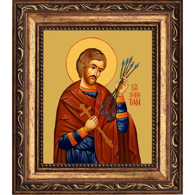 Севастиан Римский военачальник, святой мученик. Икона на холсте. (10 х ...