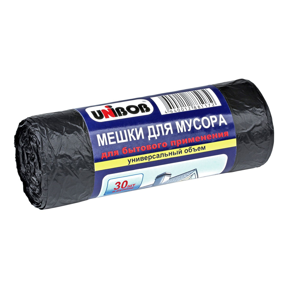 Мешки для мусора UNIBOB 30 шт. 60 л. 60см х 70см , цвет черный, 8,5 мкн  #1