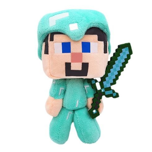 Мягкая игрушка Minecraft Майнкрафт Стив в алмазной броне, 16 см ...