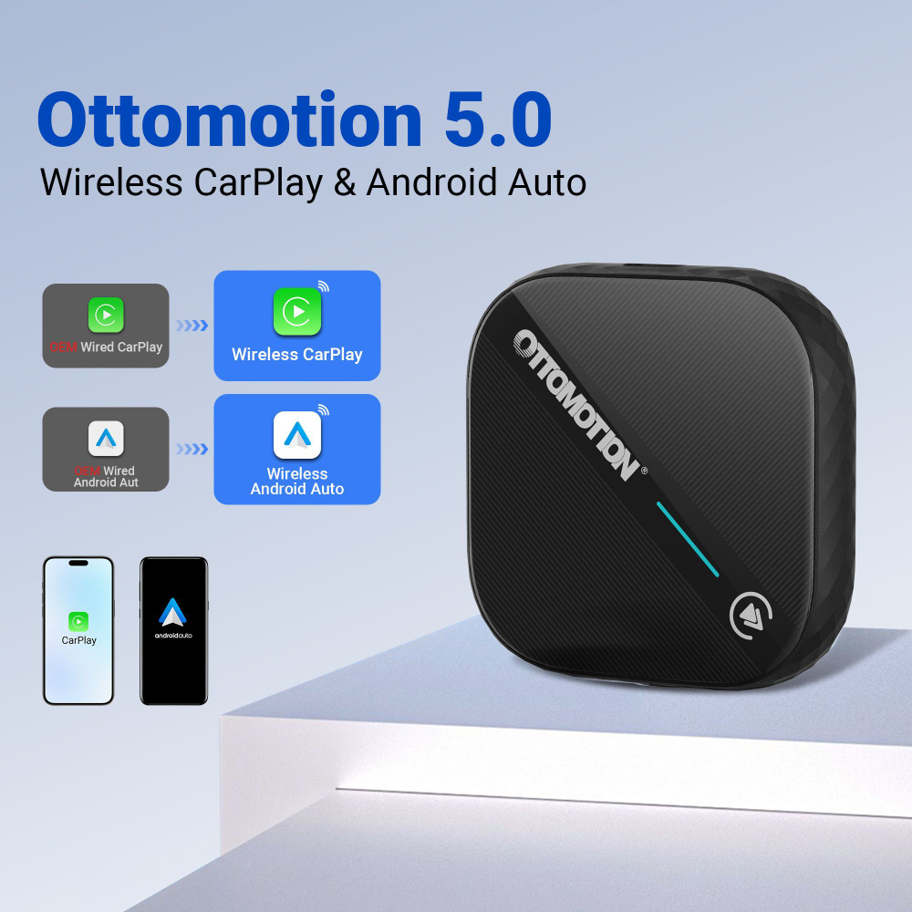 OTTOMOTION 5.0 беспроводной CarPlay Android Авто Bluetooth адаптер для  Skoda Kia Haval Toyota Mazda Ford Peugeot VW Audi