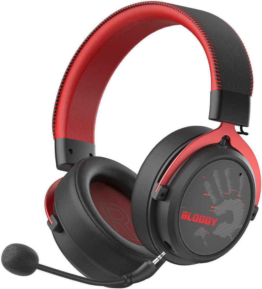 Наушники беспроводные игровые A4Tech Bloody MR590 Sports 1.5м мониторные  BT/Radio/3.5mm (MR590+ WIRED/SPORT RED), красный/черный