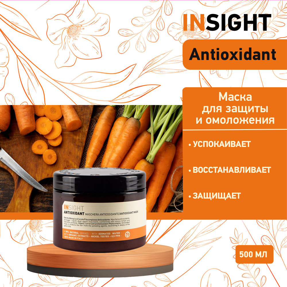 INSIGHT Маска-антиоксидант для перегруженных волос Insight Antioxidant, 500 мл  #1