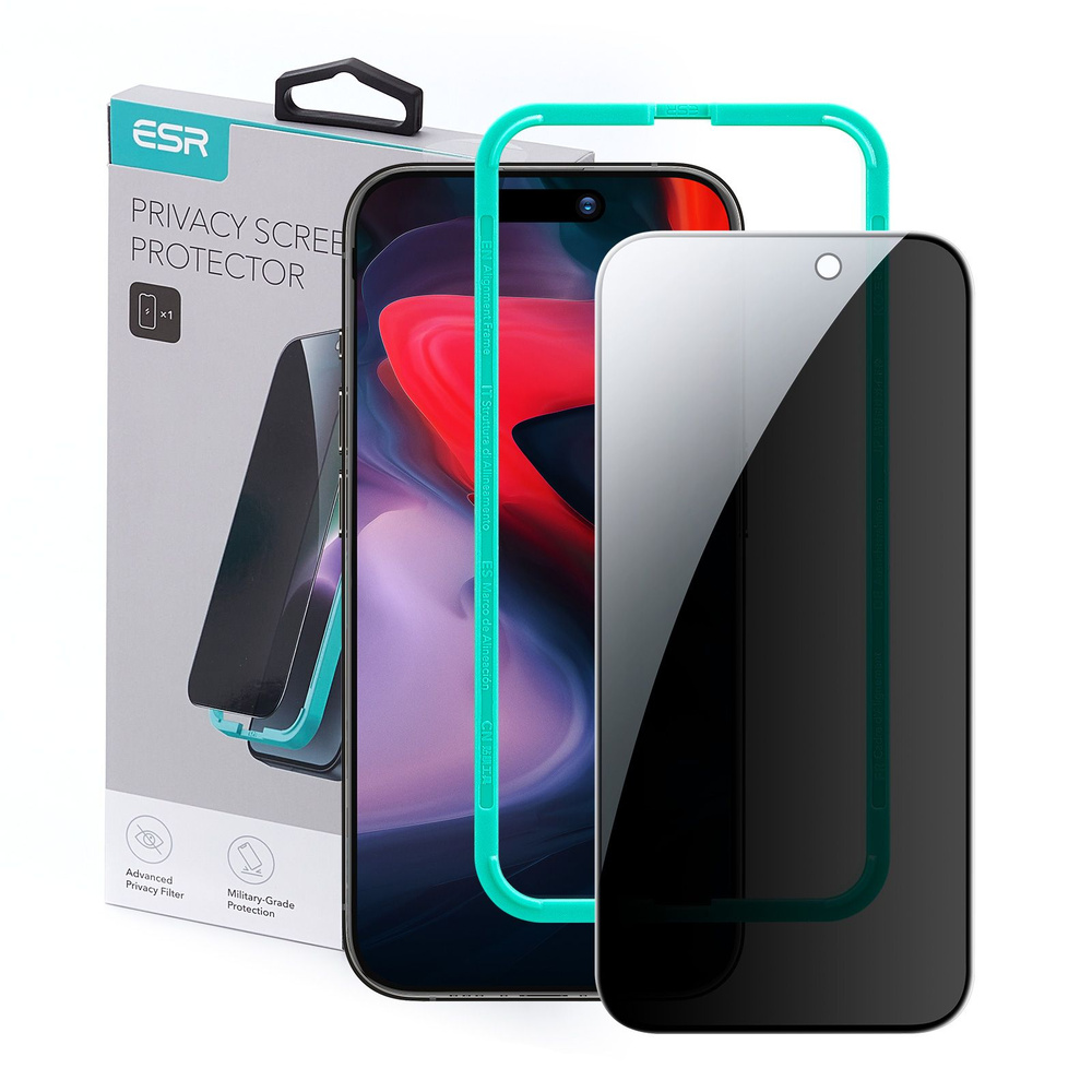 Закаленное защитное стекло ESR антишпион противоударное для iPhone 15 ...