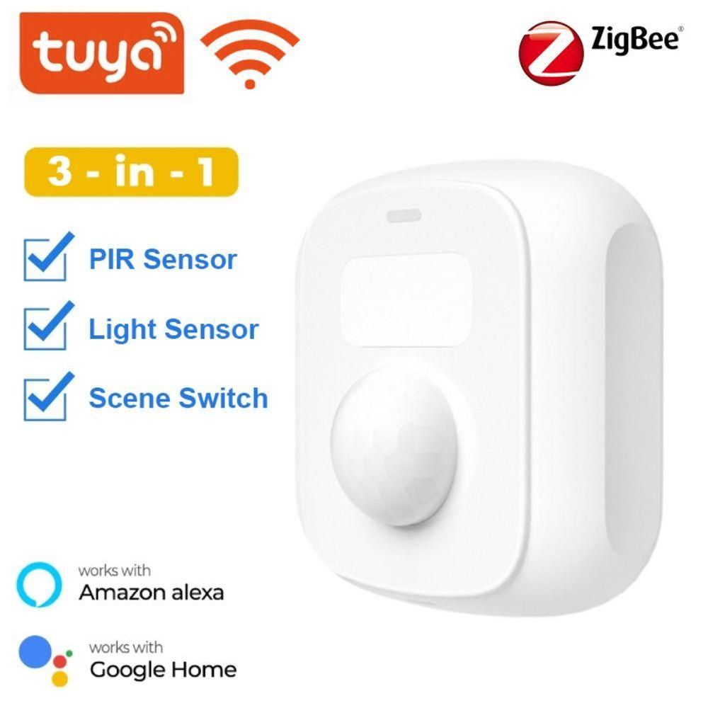 Tuya Wifi Zigbee Индивидуальный датчик движения тела с датчиком света ...
