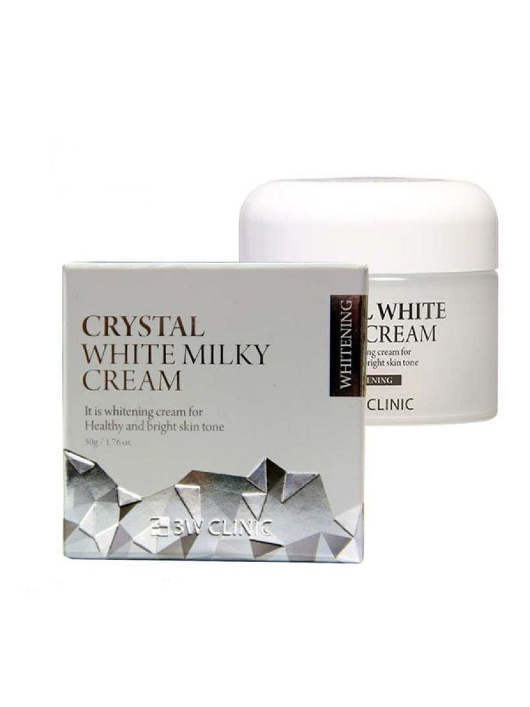 3W Clinic/Крем для лица осветляющий с молочным протеином CRYSTAL WHITE MILKY CREAM, 50g  #1