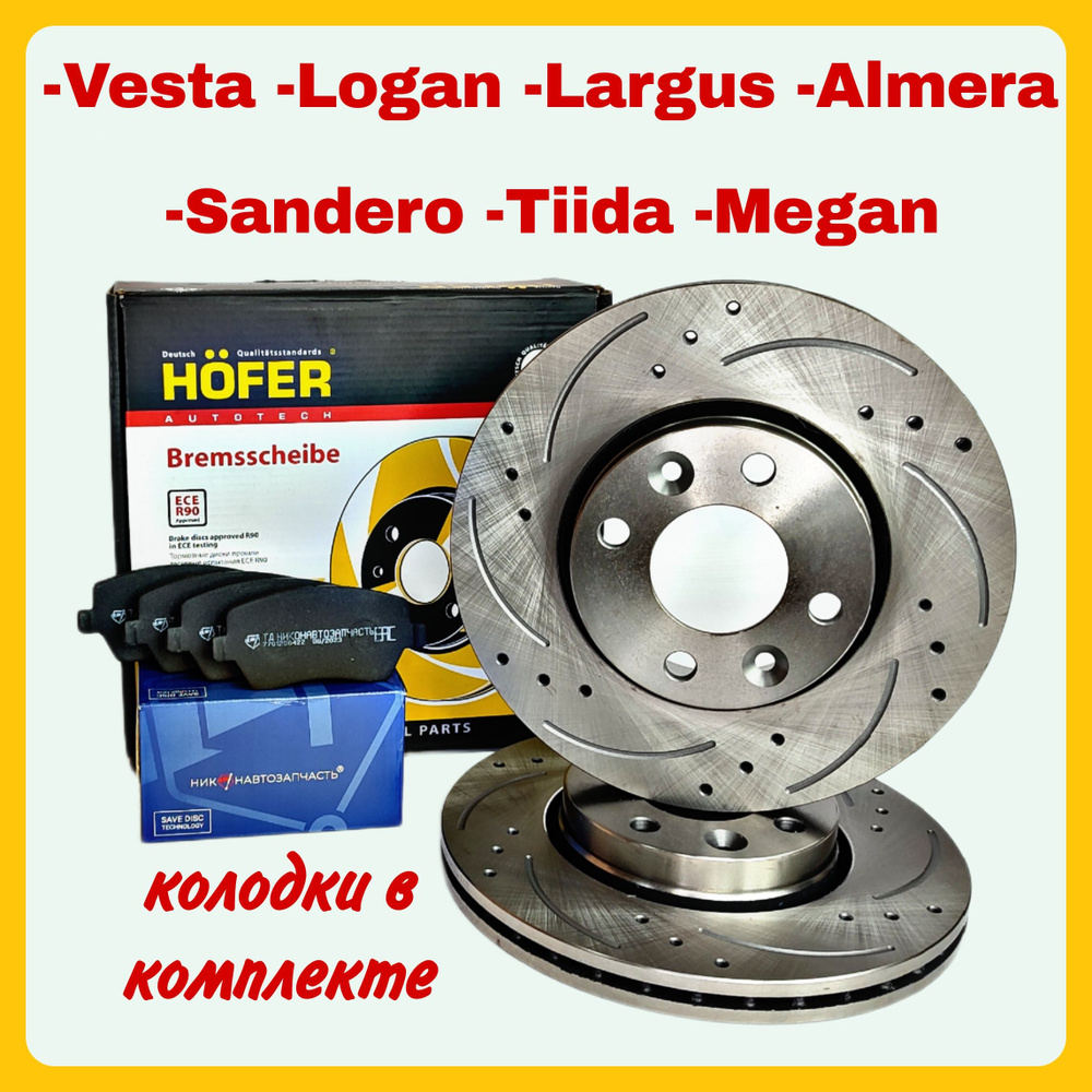 Диск тормозной колодки Vesta Largus Almera Logan Sandero Megan Tiida ...