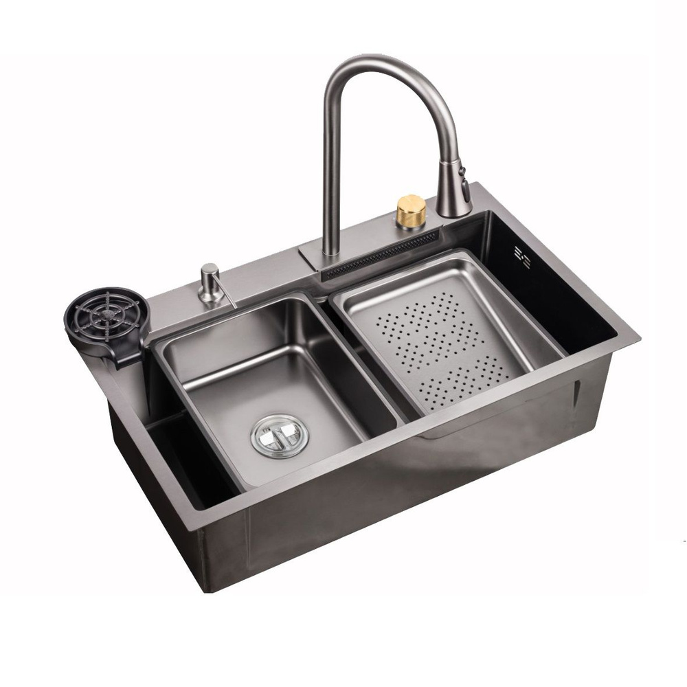 Мойка кухонная комплект ARFEKA AF 750*460 SATIN NANO, смеситель ...