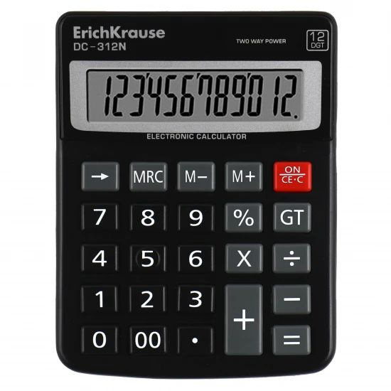 Калькулятор настольный, 12 разрядов, питание двойное, 130*100*25 мм, 1 шт. в заказе  #1