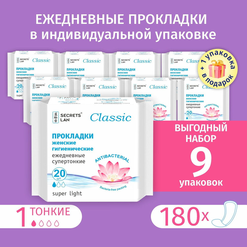 Прокладки ежедневные супертонкие Classic, 180 шт. - купить с доставкой ...