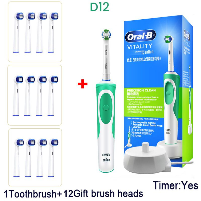 Oral-B Электрическая зубная щетка D12 Vitality, темно-зеленый #1