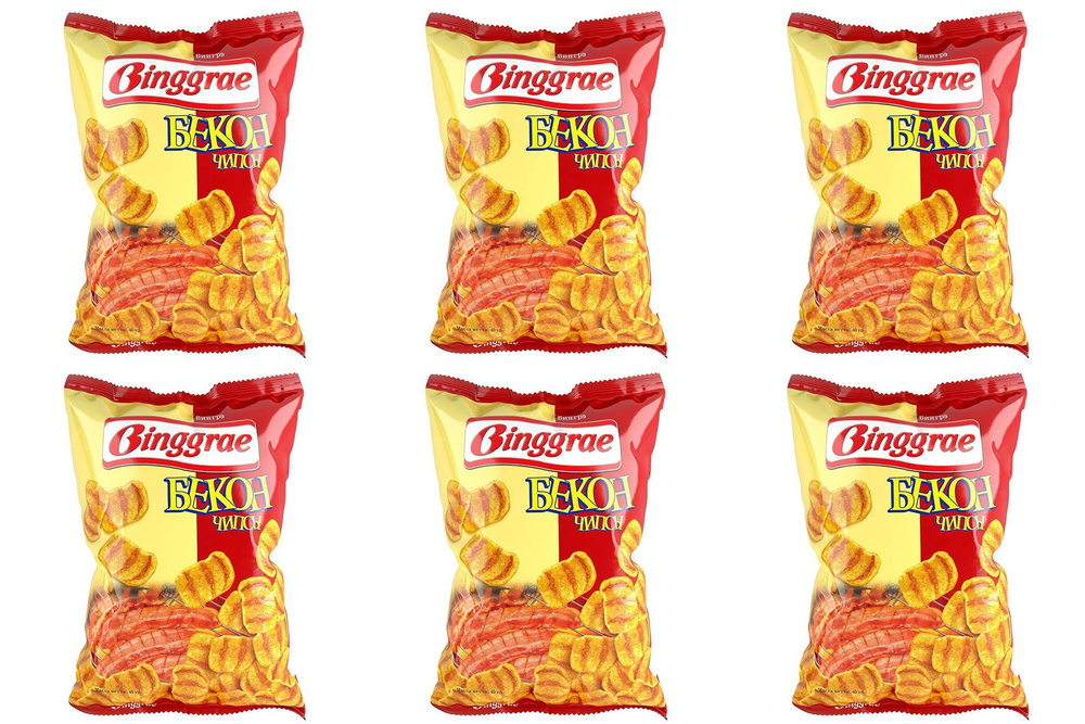 Binggrae Чипсы Бекон, 40 г, 6 уп - купить с доставкой по выгодным ценам ...