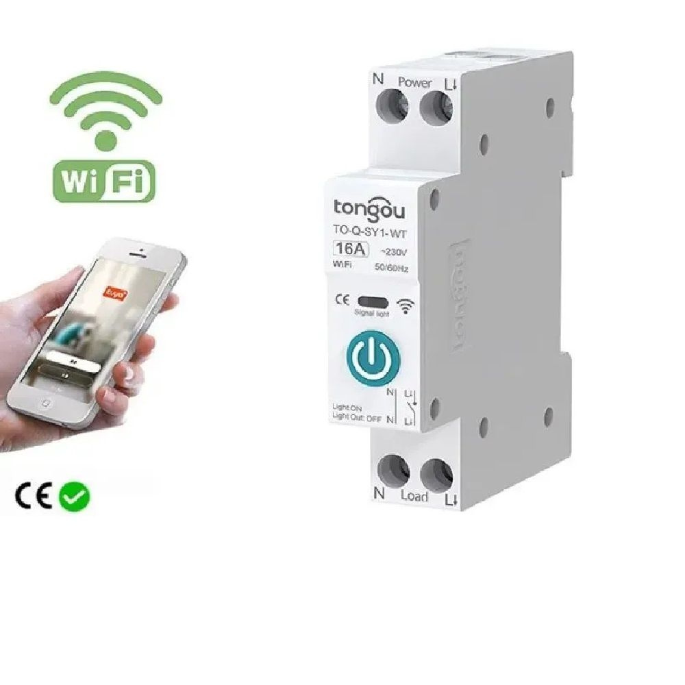 Умный выключатель на Din рейку с Wi-Fi на 16A с помощниками Яндекс ...