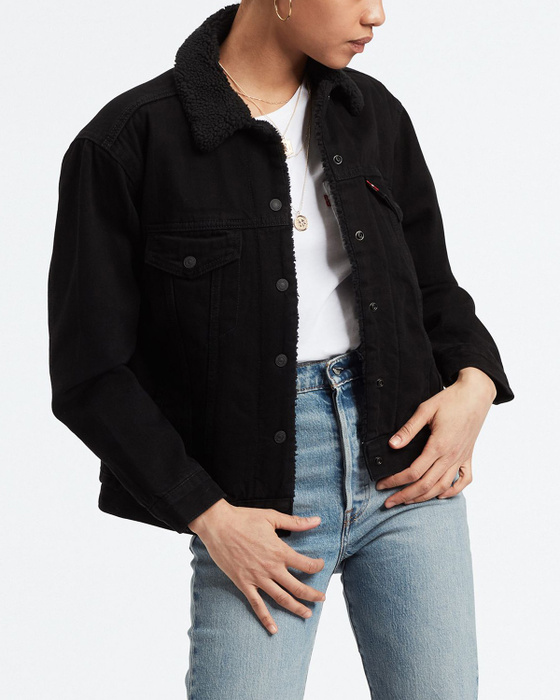 Джинсовая куртка Levi's Ex Bf Sherpa Trucker — купить в интернет-магазине  OZON с быстрой доставкой levi's ex boyfriend sherpa