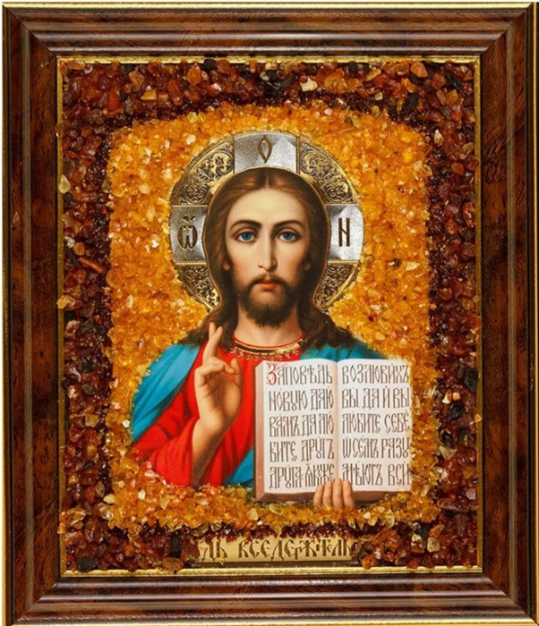 Икона из янтаря Спас Вседержитель. Пантократор - купить по низким ценам ...