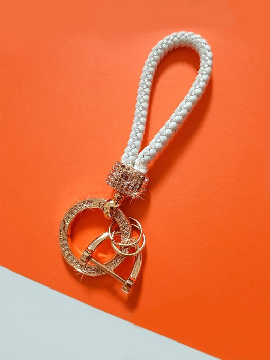 Брелок автомобильный плетённый / Шнурок для ключей / Белый - купить с ...