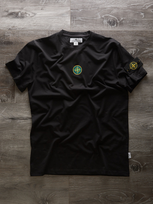 Футболка Stone Island, размер 44, цвет черный, 95% хлопок, 5% лайкра ...
