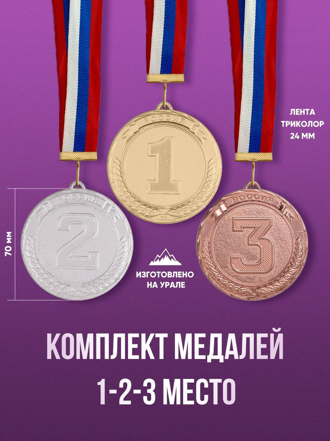 Медали 1 2 3 Место – купить медали сувенирные на OZON по выгодным ценам