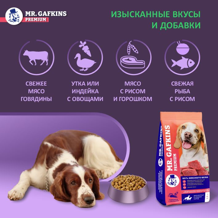 Вкусы и добавки корма для собак MR.Gafkins