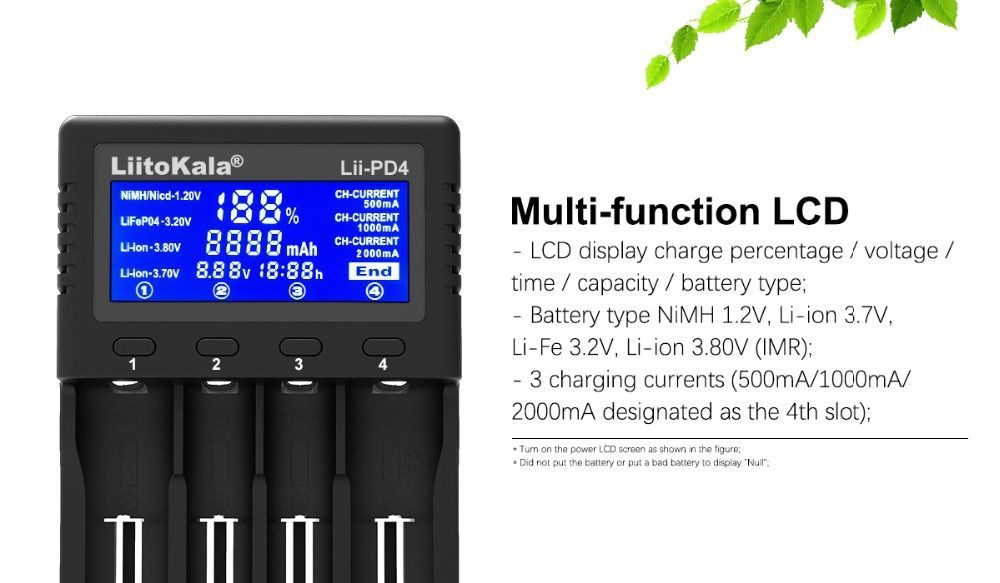 Liitockala Lii - PD4 18650 Зарядное устройство 26650 3,7 В литий - ион ...