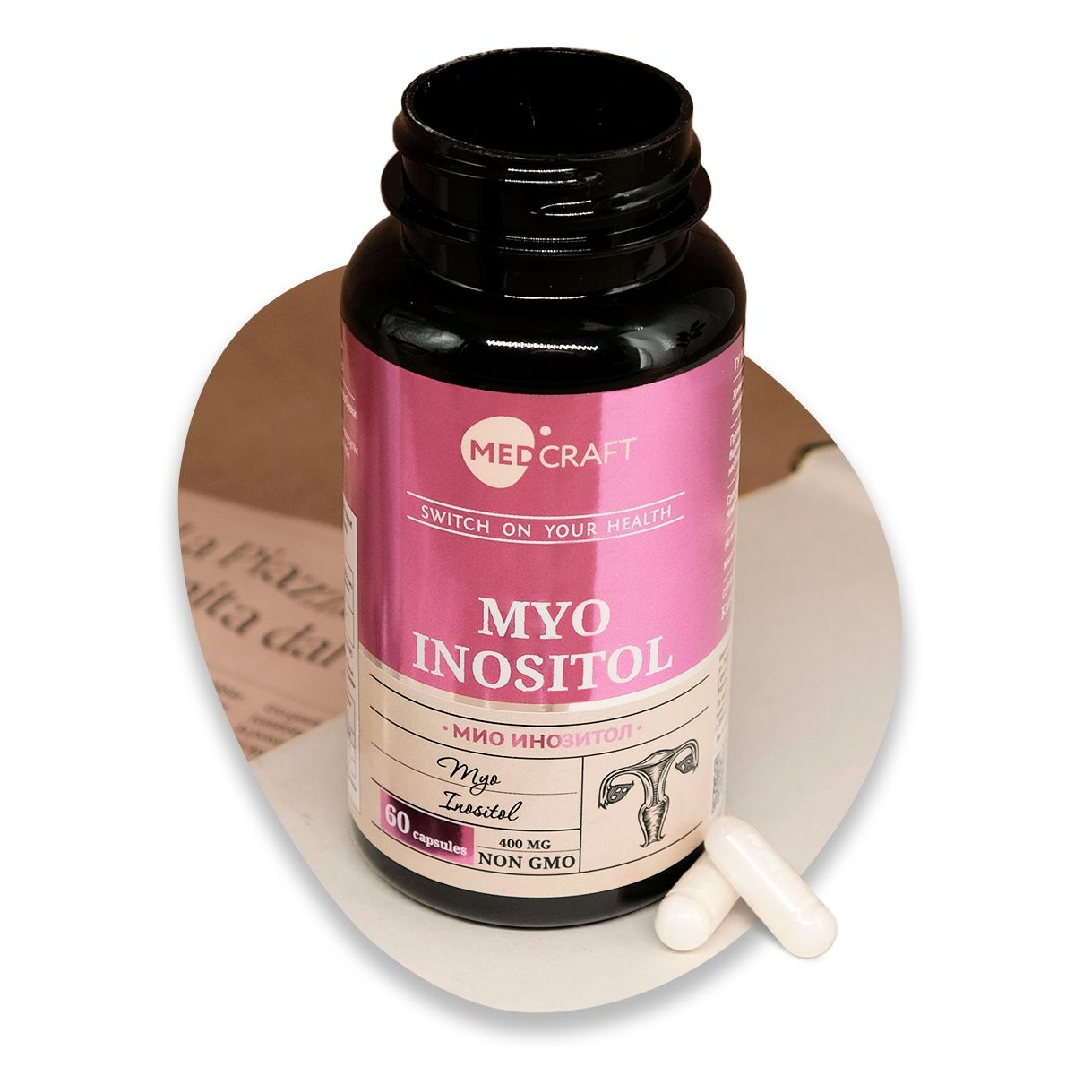 Инозитол, мио инозитол, MEDCRAFT, витамины для женщин, 60 капсул ...
