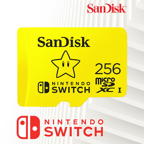 Карта памяти 256Gb MicroSD SanDisk Nintendo Switch (SDSQXAO-256G